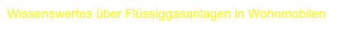 Wissenswertes über Flüssiggasanlagen in Wohnmobilen